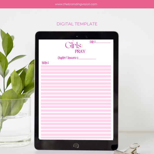 Girls That Pray Notes Worksheet